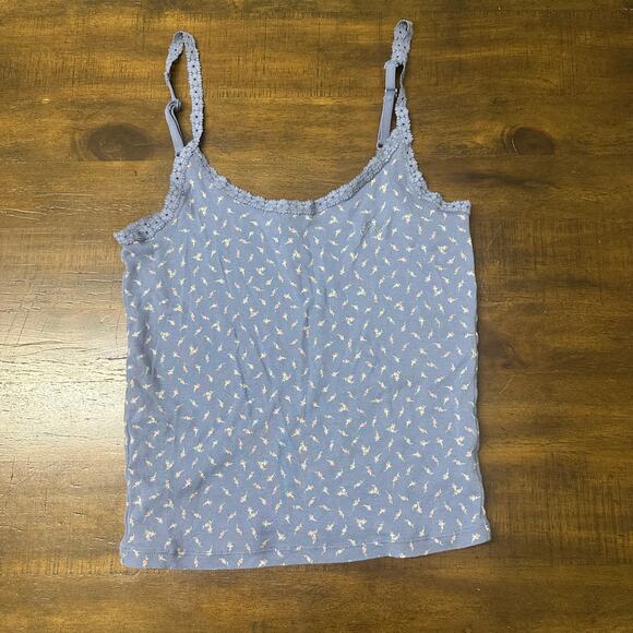 Victoria's Secret Pink Tops - Victoria’s‎ Secret PINK Y2K Baby Tank Blue Floral Cotton Cami M